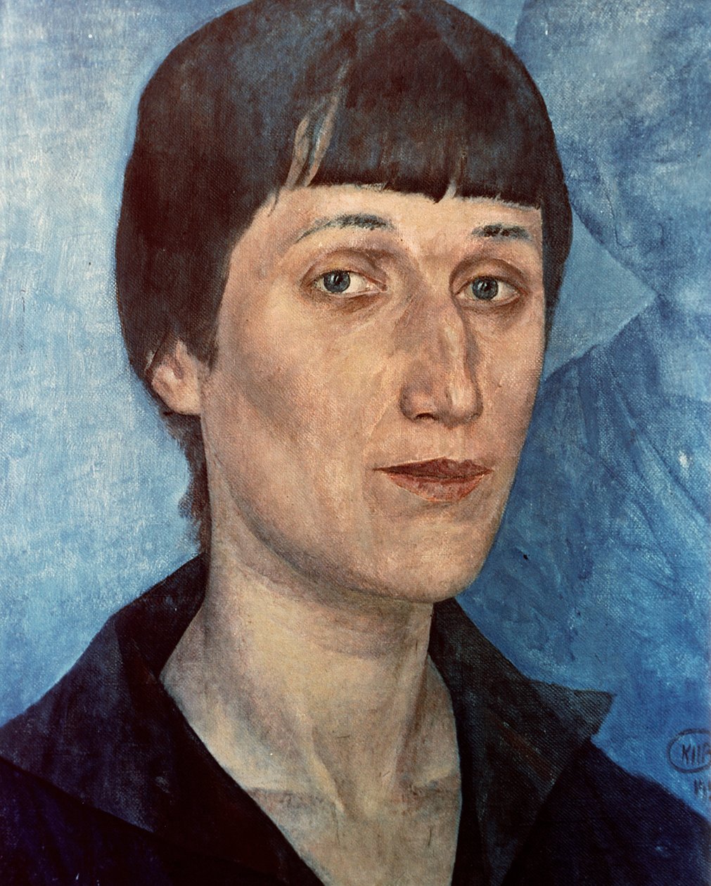 Retrato de Anna Akhmatova, poetisa russa de Kuzma Sergeevich Petrov Vodkin