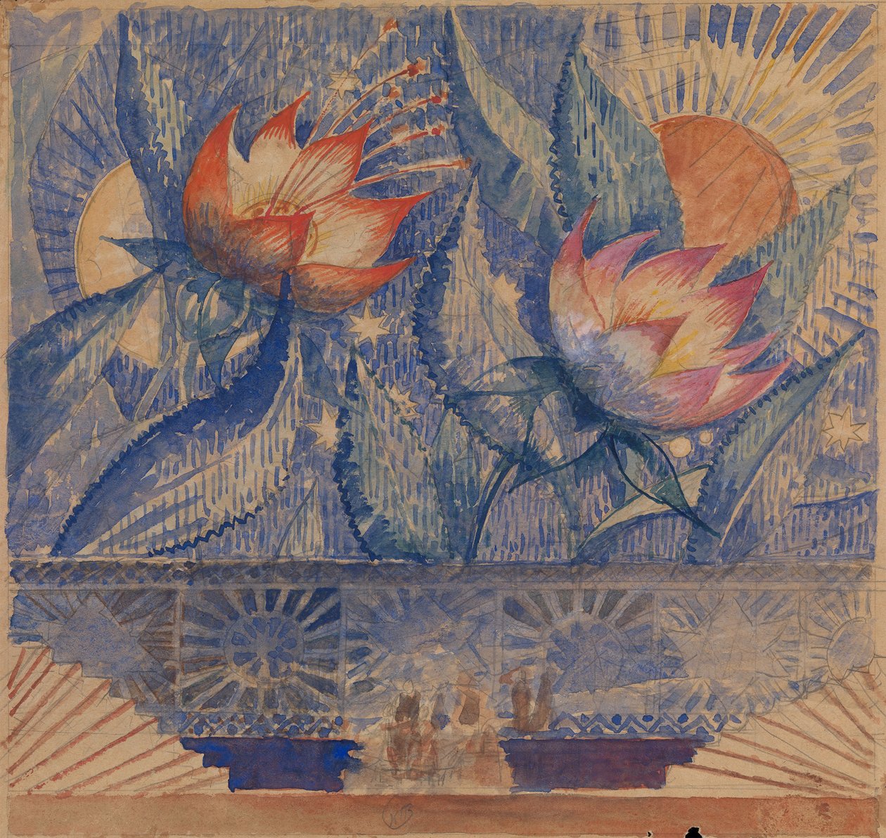 Desenho de palco de Kuzma Sergeevich Petrov Vodkin