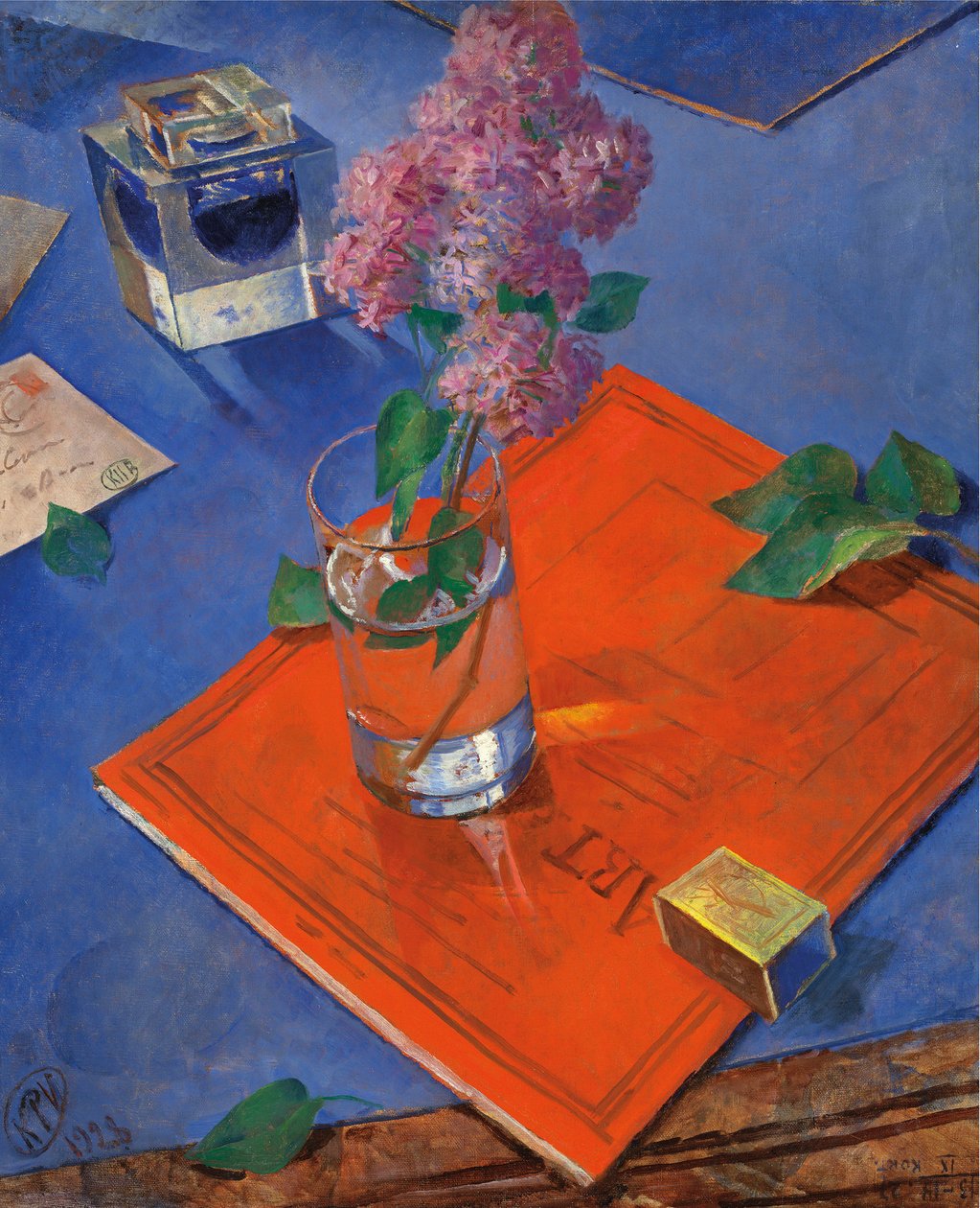 Ainda vida com lilás, 1928. de Kuzma Sergeevich Petrov Vodkin