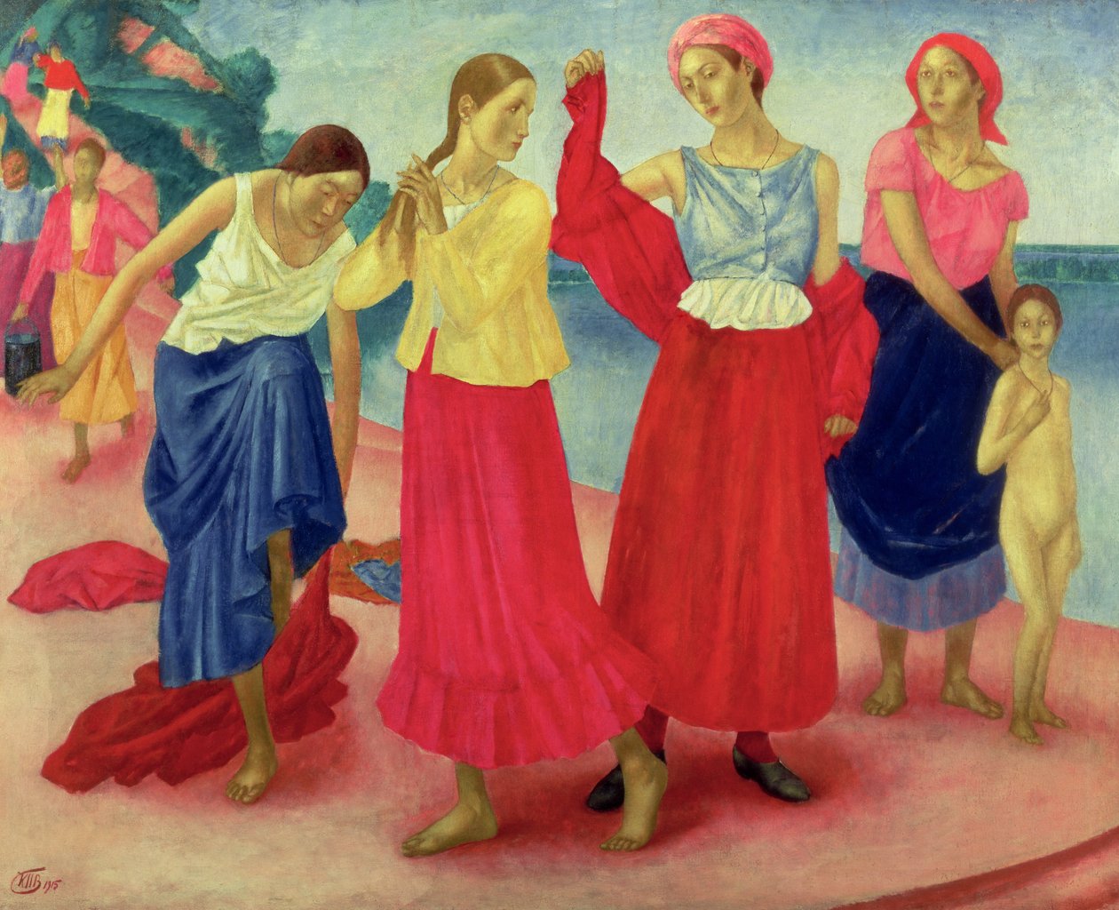 Moças no Volga, 1915 de Kuzma Sergeevich Petrov Vodkin