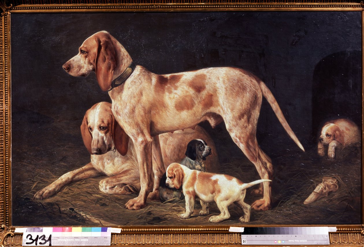 Família de Diana. Pintura de Alexander Kirillovich Gorbunov (1855-1912), óleo sobre tela de Kyrill Antonovitch Gorbunov