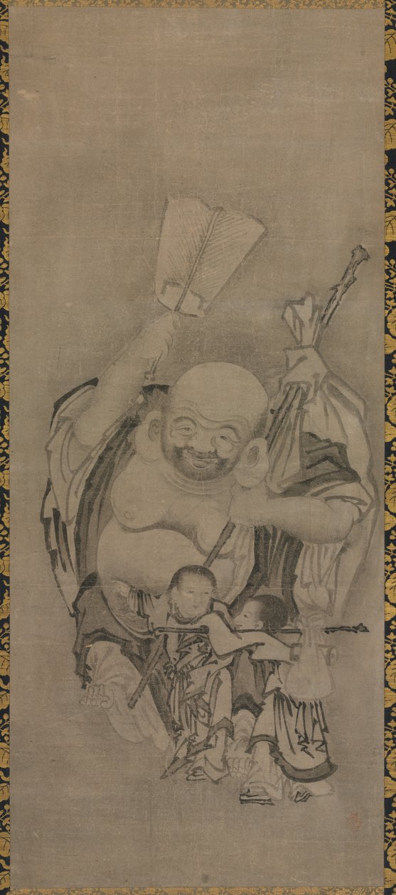 Hotei com Imortais Daoístas: Hotei de Kyūseki Tomonobu