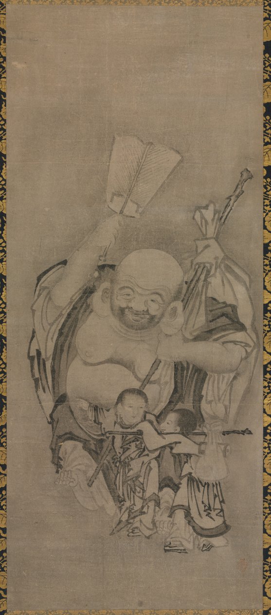 Hotei com Imortais Taoístas: Hotei, c. 1575-1600. de Kyūseki Tomonobu
