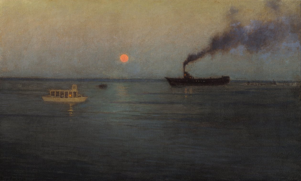 Rosy Moon Off Porto de Charleston de Lowell Birge Harrison