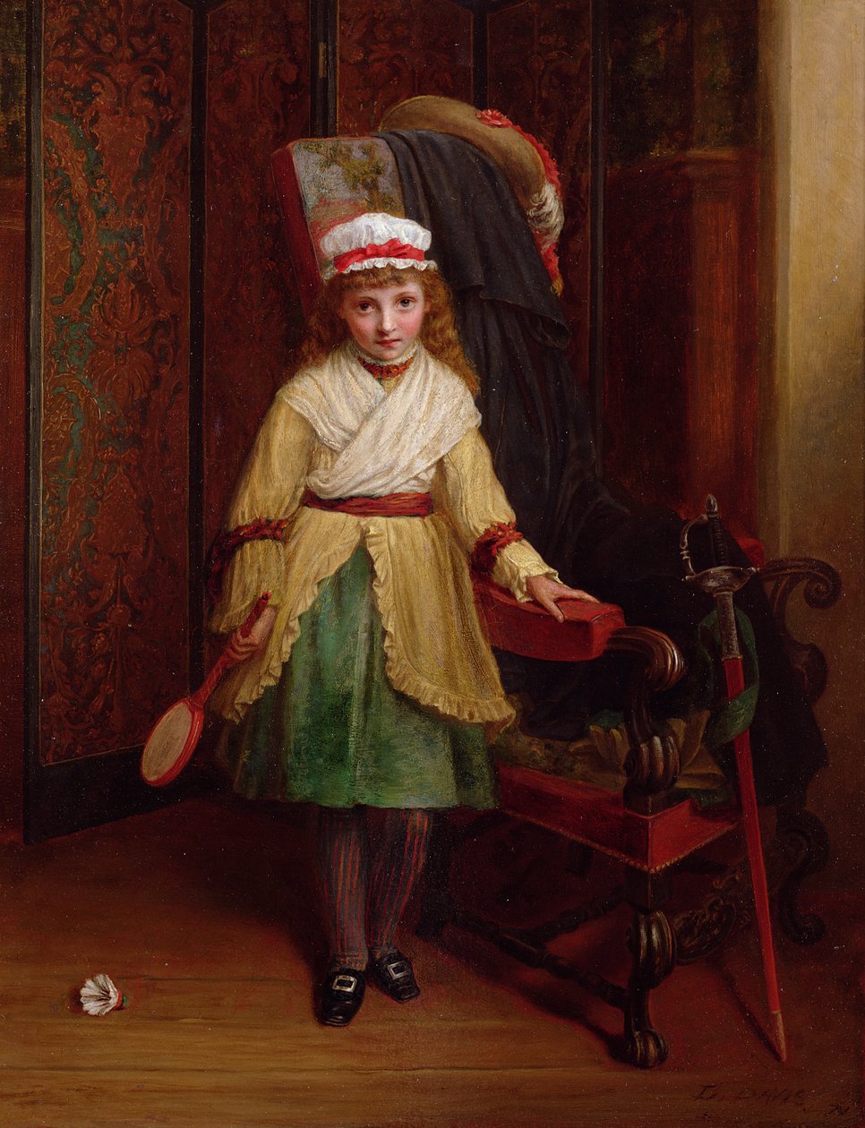 O jogador de peteca, 1874 (óleo) de L. Davis