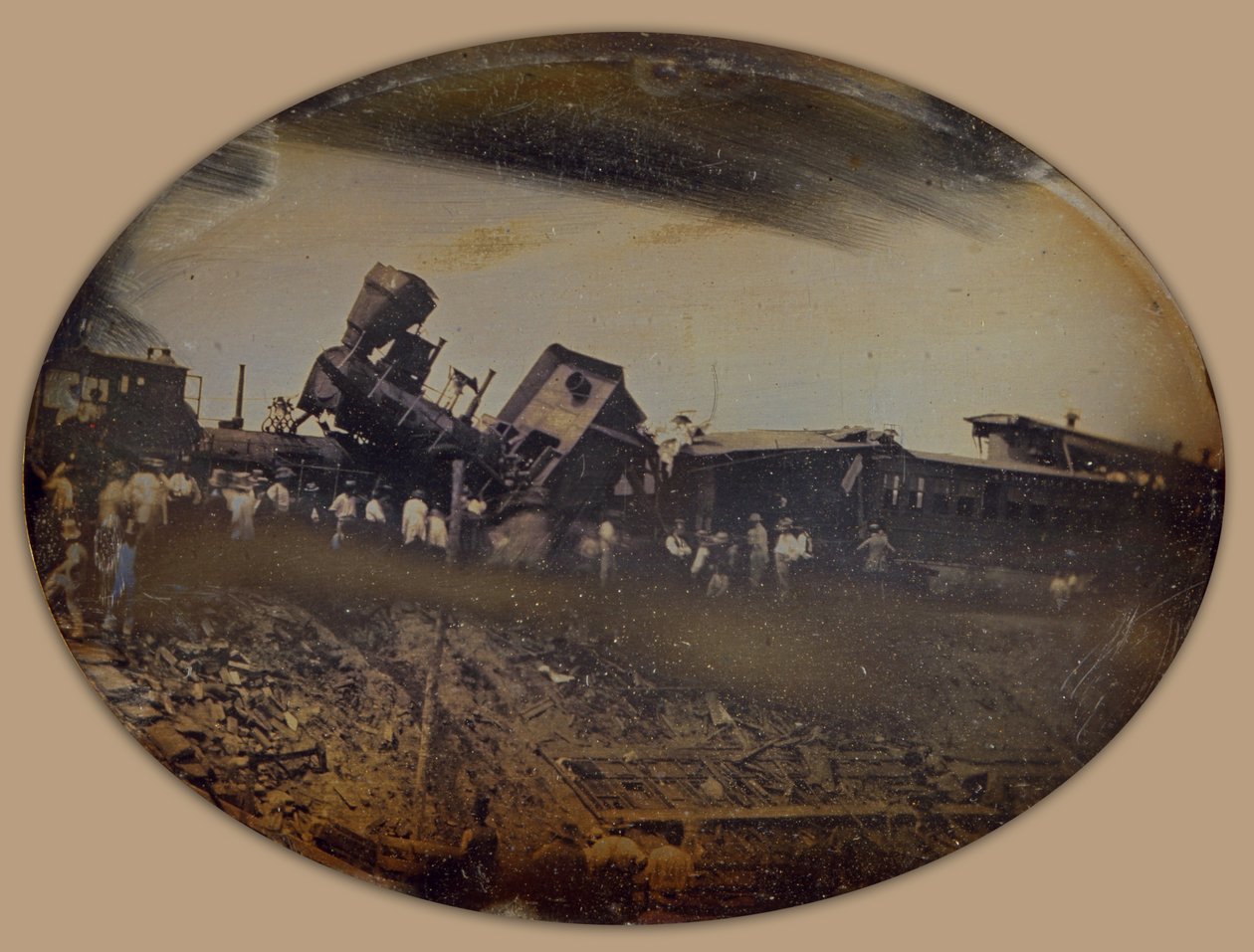 Trem, destruição, ligado, a, providência, worcester, ferrovia, perto, pawtucket, rhode island de L. Wright
