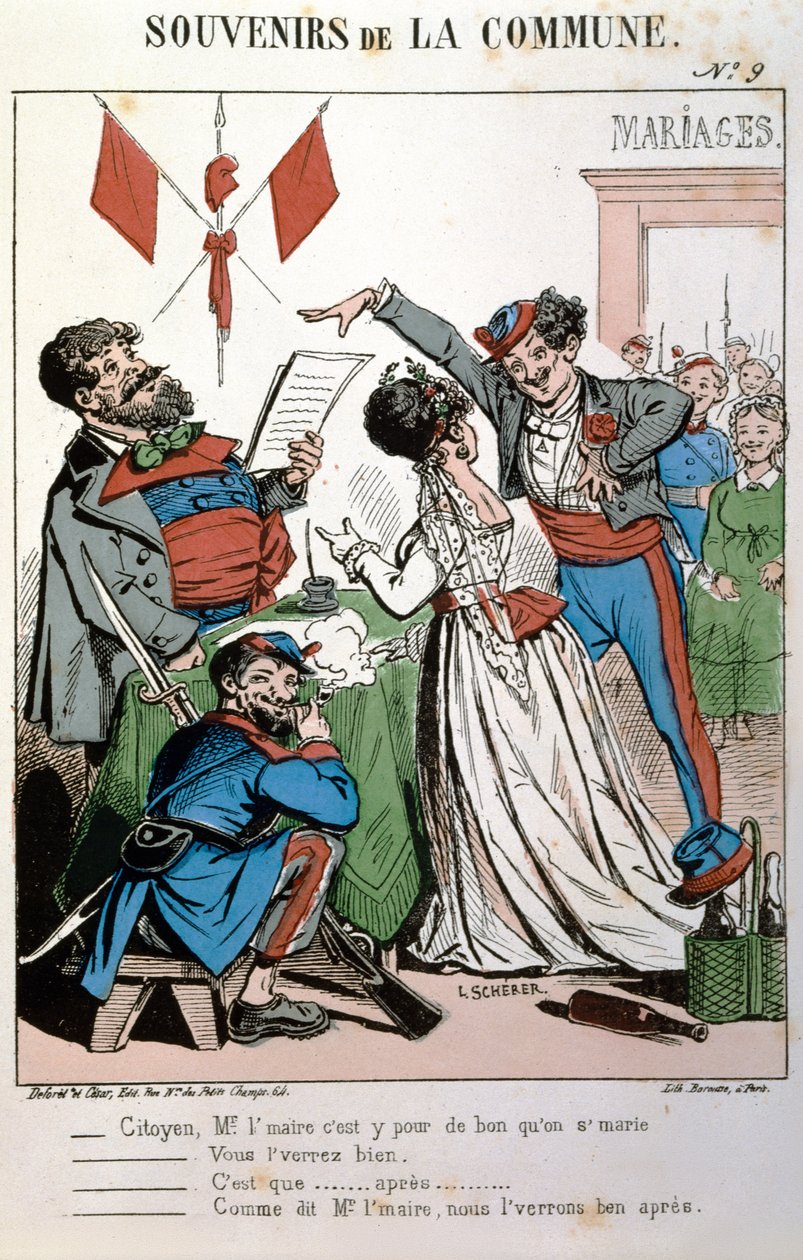 Lembranças da Comuna, um casamento civil, 1871 de L. after Scherer