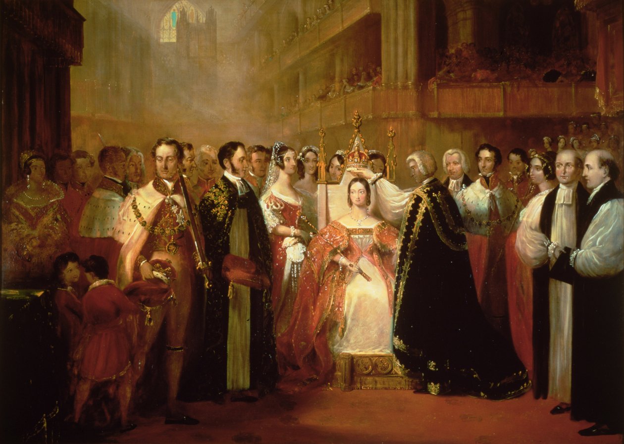 A coroação da rainha Vitória (1819-1901) (óleo) de L. and Bettridge, H. Jennens