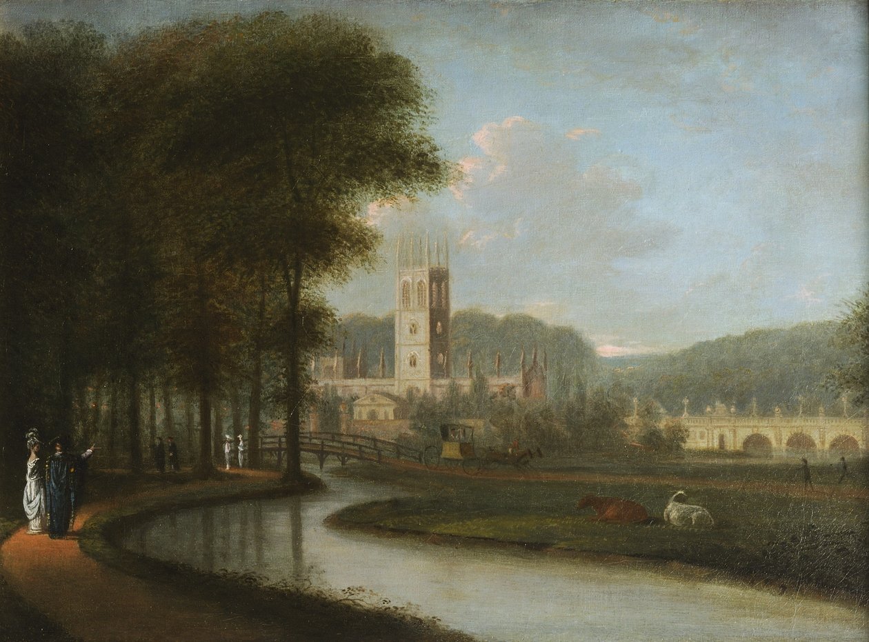Magdalen Tower from Meadows, 1778-79 de L. and Ramsay Duke
