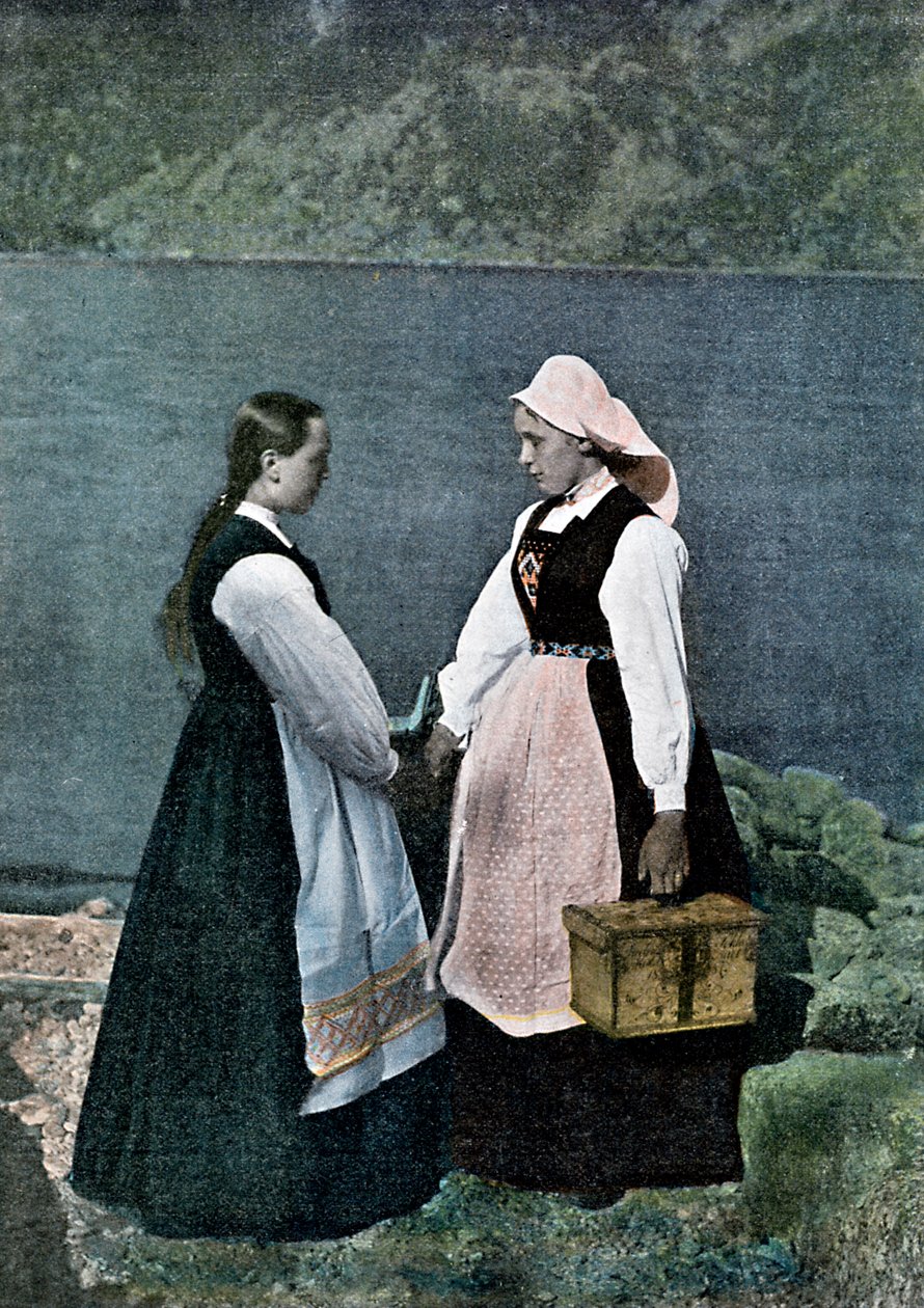 Mulher do Correio, Sognafjorden, Noruega, c1890 de L Boulanger