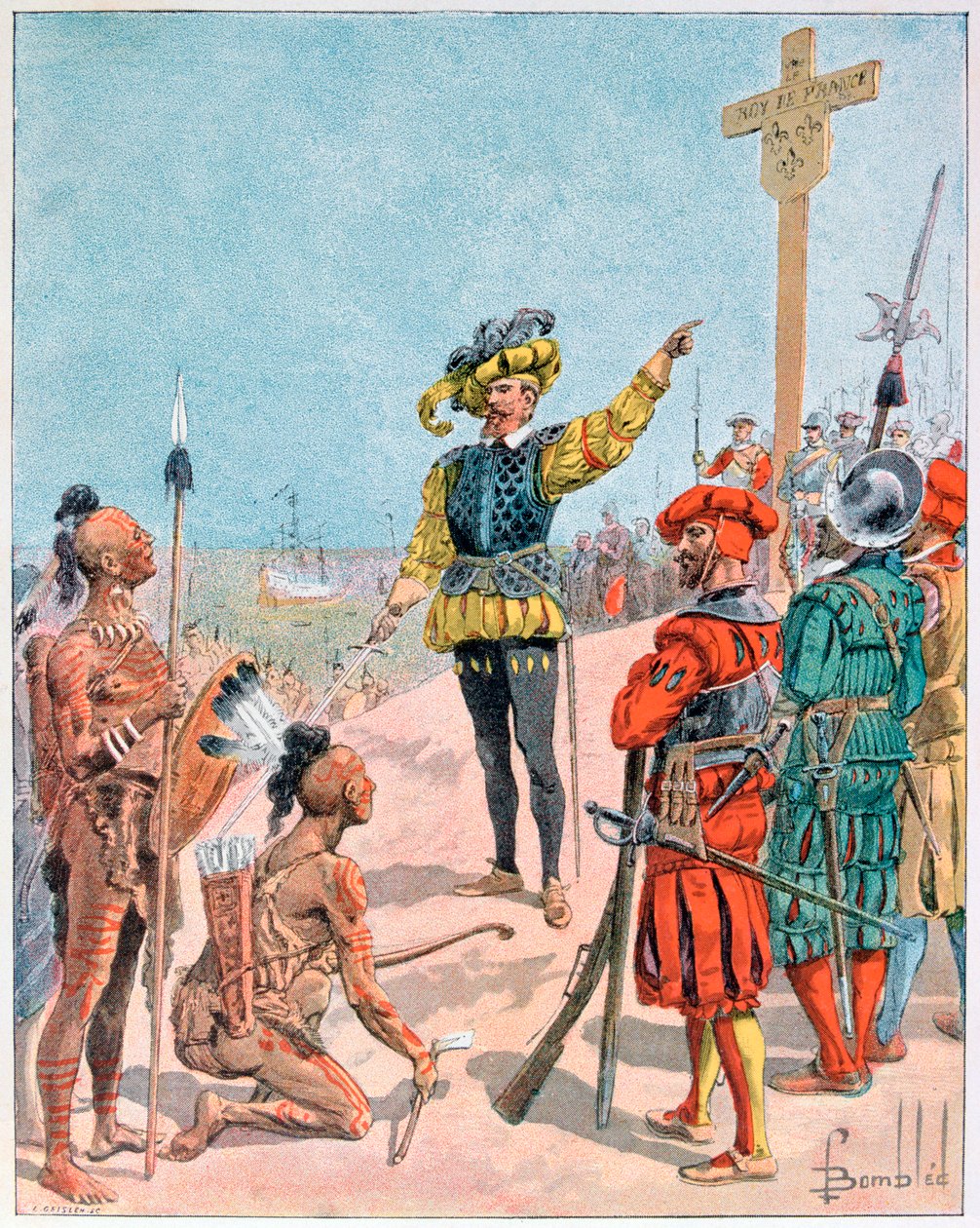 Jacques Cartier toma posse da Baía de Gaspe, Canadá, 1534 1900 de L Geisleh