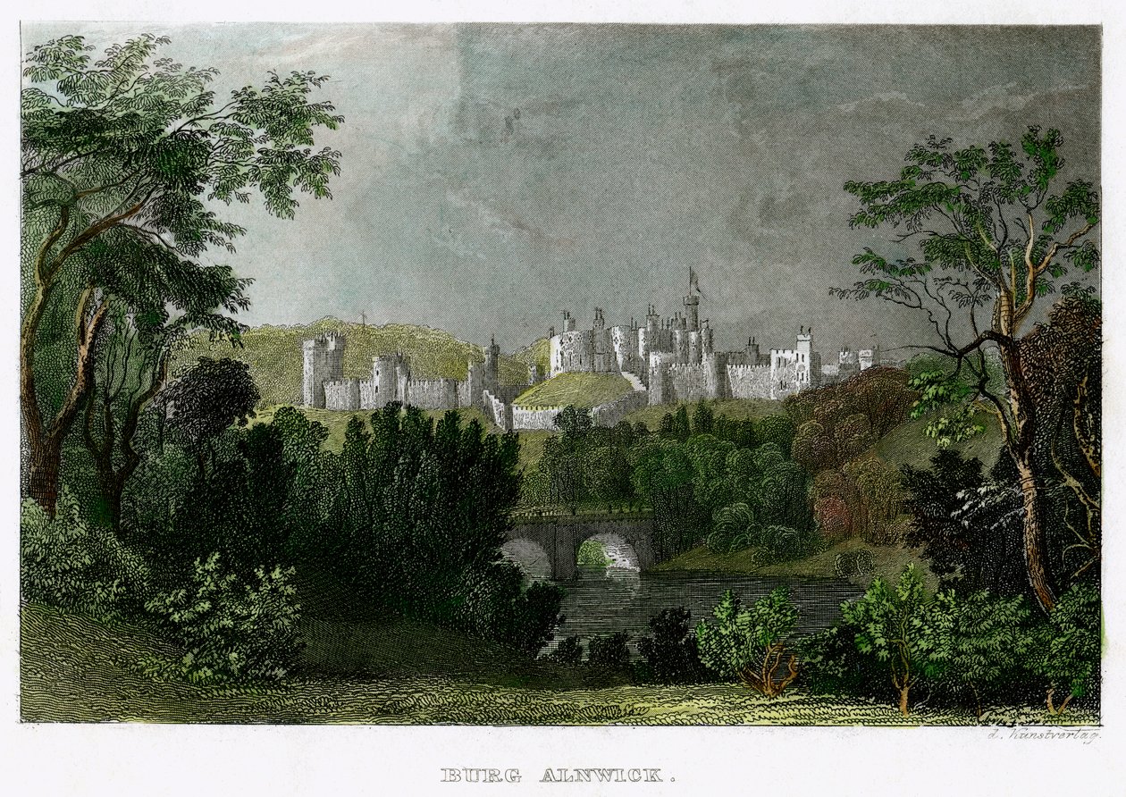 Castelo de Alnwick, Northumberland, século 18-19. de L Kunstvortag