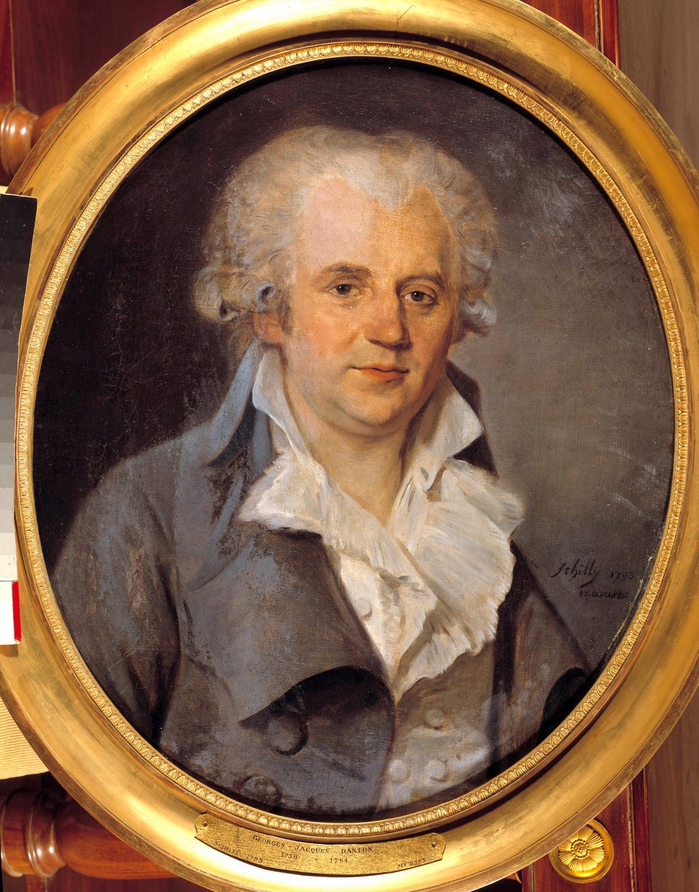 Retrato de Georges Jacques Danton, advogado convencional (1759-1794) 12 de agosto de L. L. Schilly