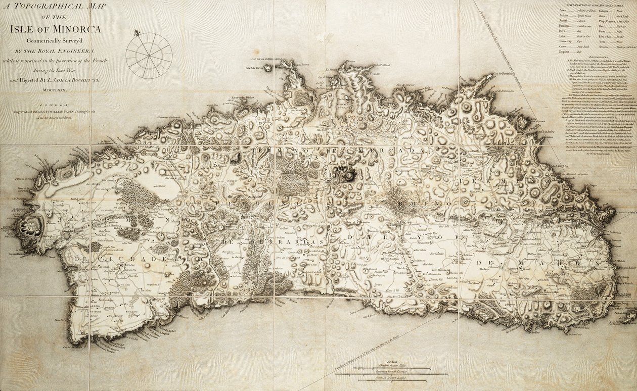 Mapa de Minorca de L. S. de la Rochette