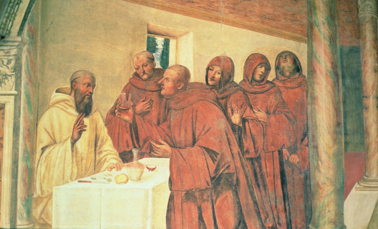 Tomando a Comunhão, da Vida de São Bento de L. Signorelli