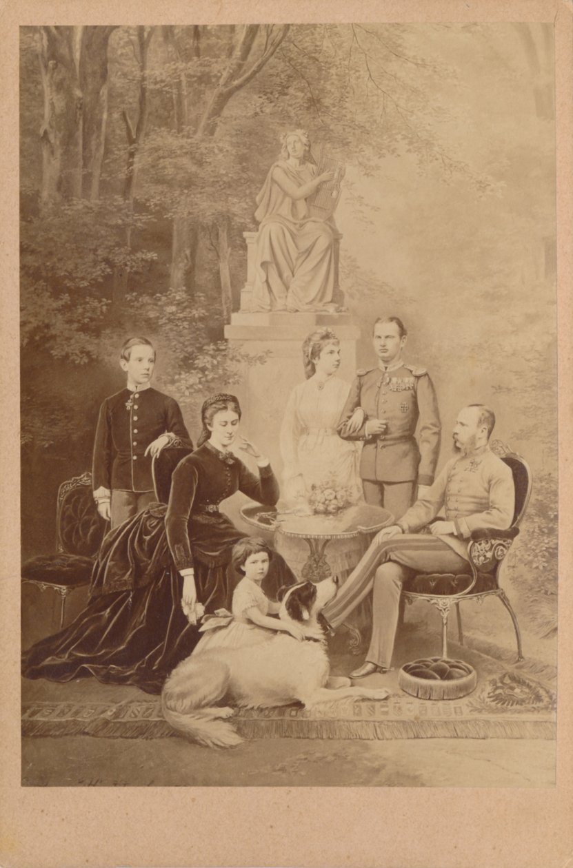 Franz Joseph I e Elisabeth da Áustria e a sua família imperial (ilustração) de L. T. Neumann