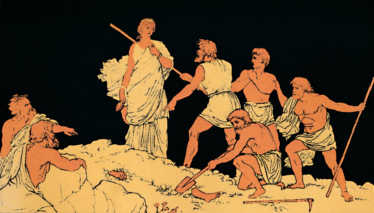 "Antigone and the Body of Polynices", 1880 de Lachmann