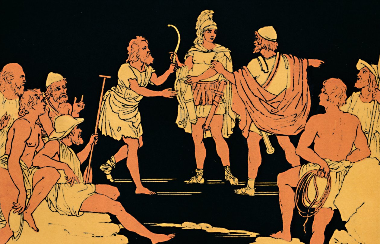"The Arrependance of Neoptolemus", 1880 de Lachmann