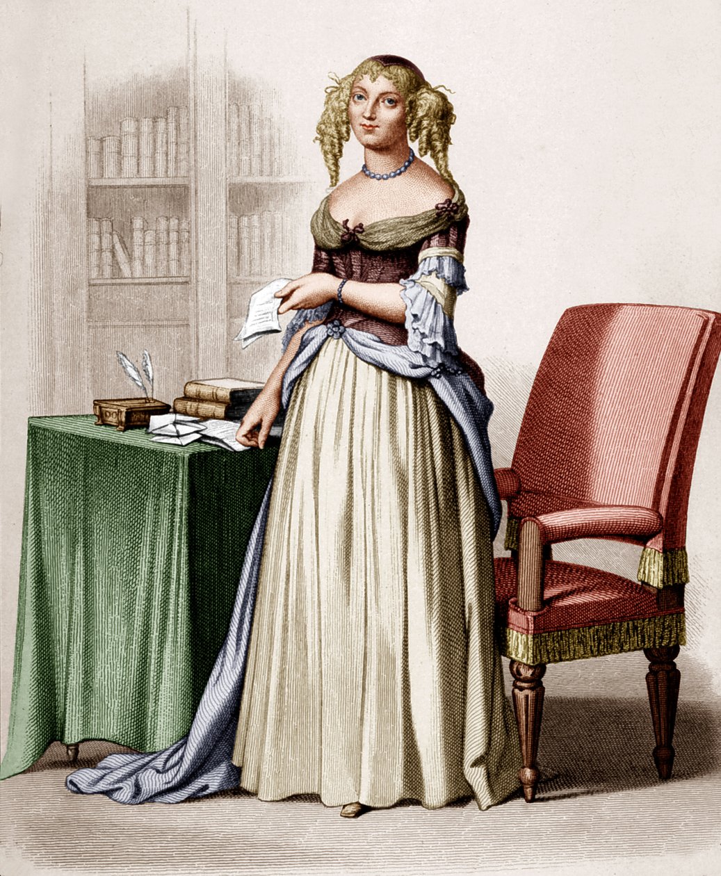 Retrato da Marquesa de Sevigne (gravura) de Lacour Lastudier