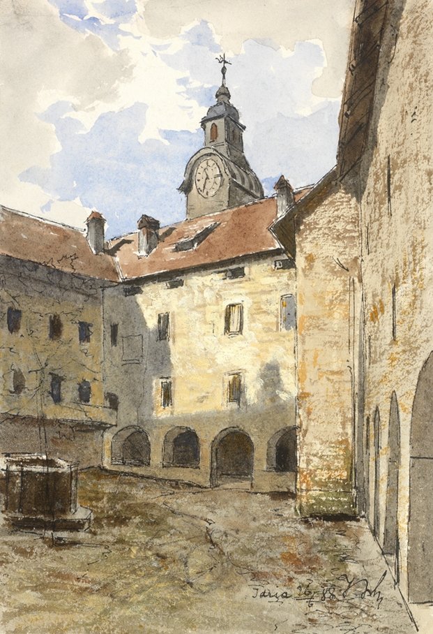 Idrija - pátio do castelo IIn de Ladislav Benesch