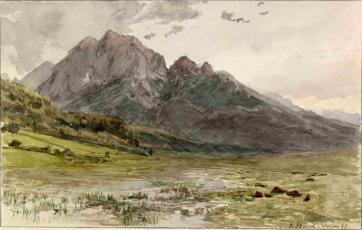 Vale Podkoren com maciço montanhoso de Ladislav Benesch