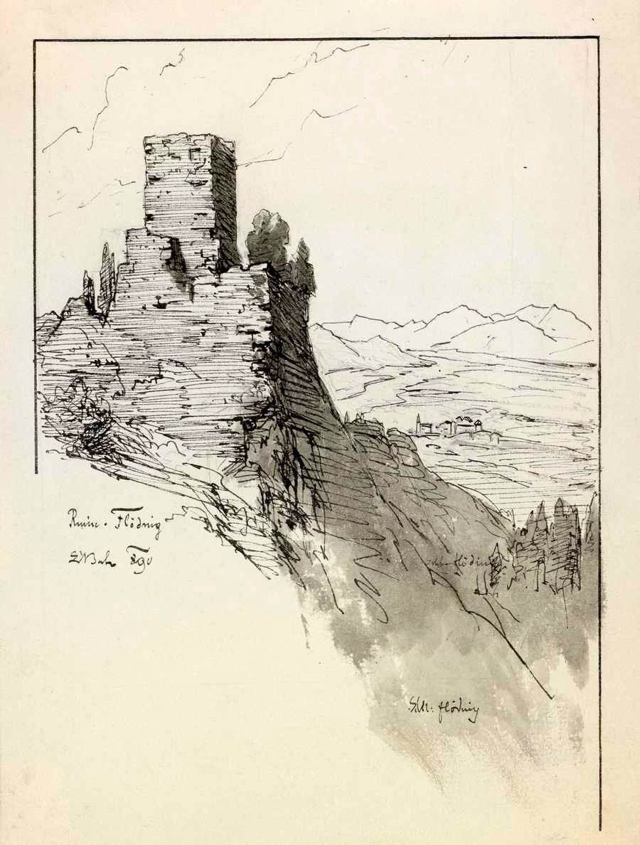 Ruínas do Castelo Smlednik de Ladislav Benesch