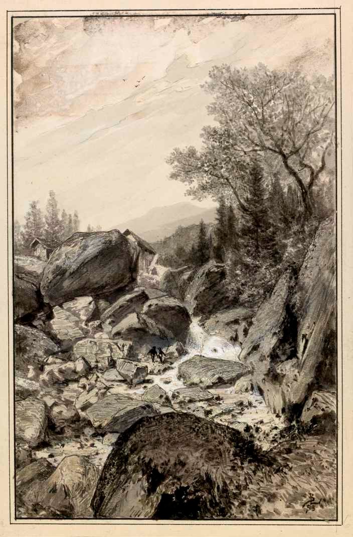 O leito rochoso do rio Sava, perto de Jesenice de Ladislav Benesch