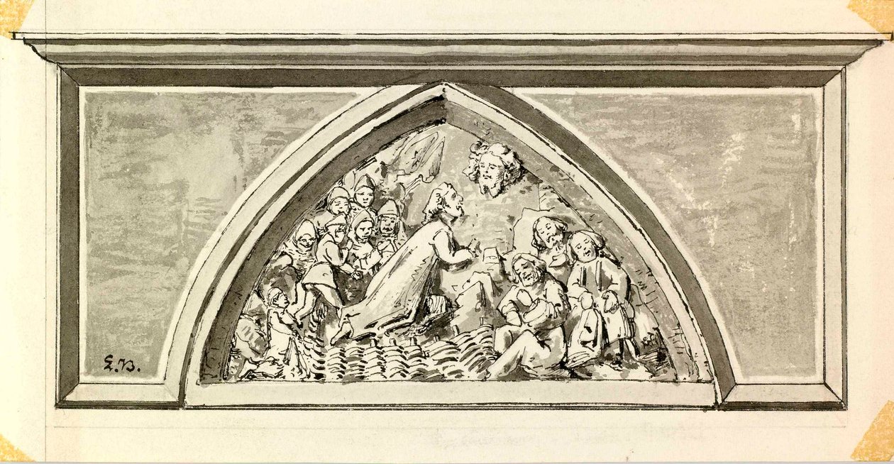 Timpanon portal da igreja paroquial em Kranjun de Ladislav Benesch