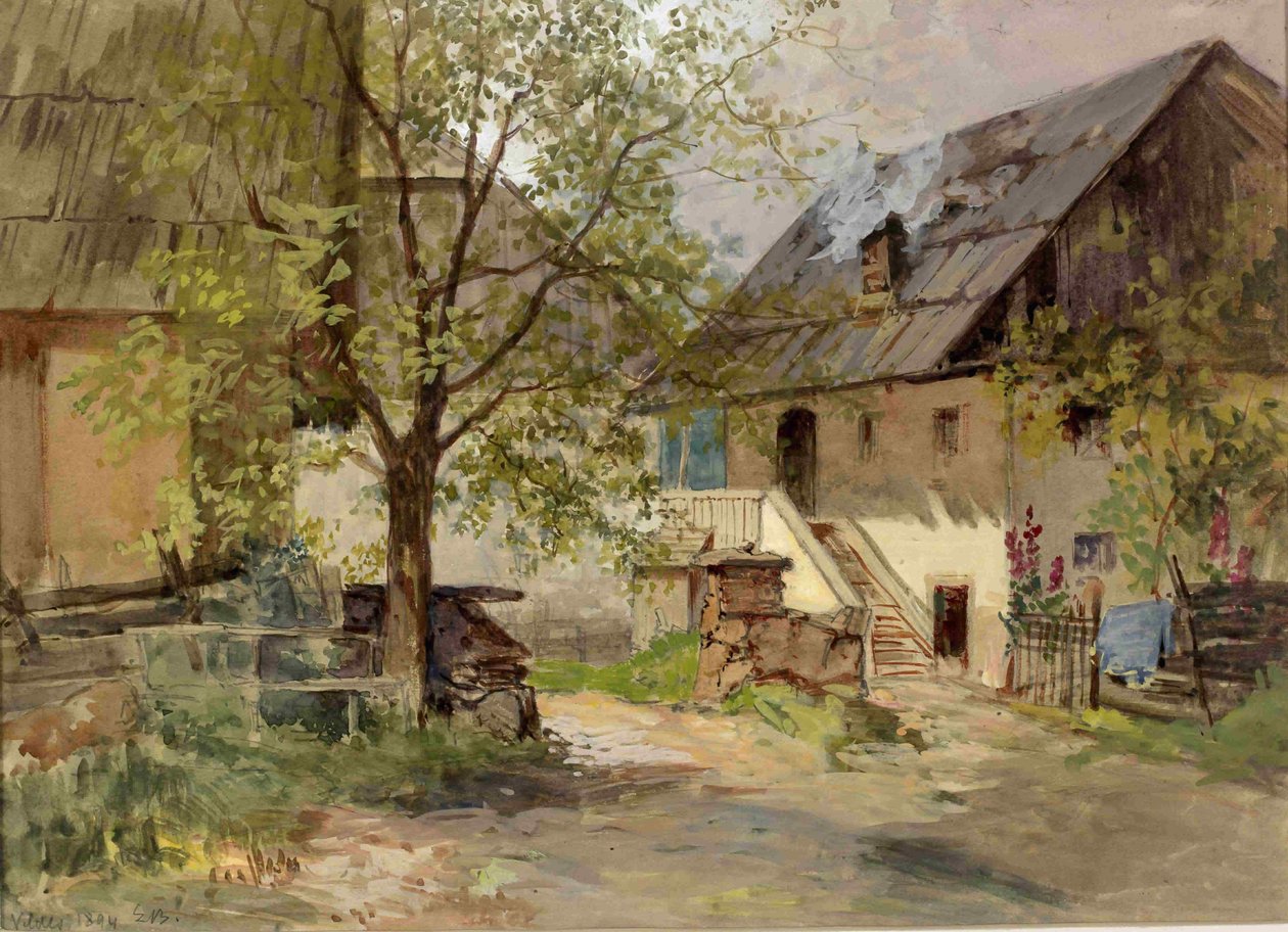 Vaski motivo com seus edifícios e negócios com Bled de Ladislav Benesch