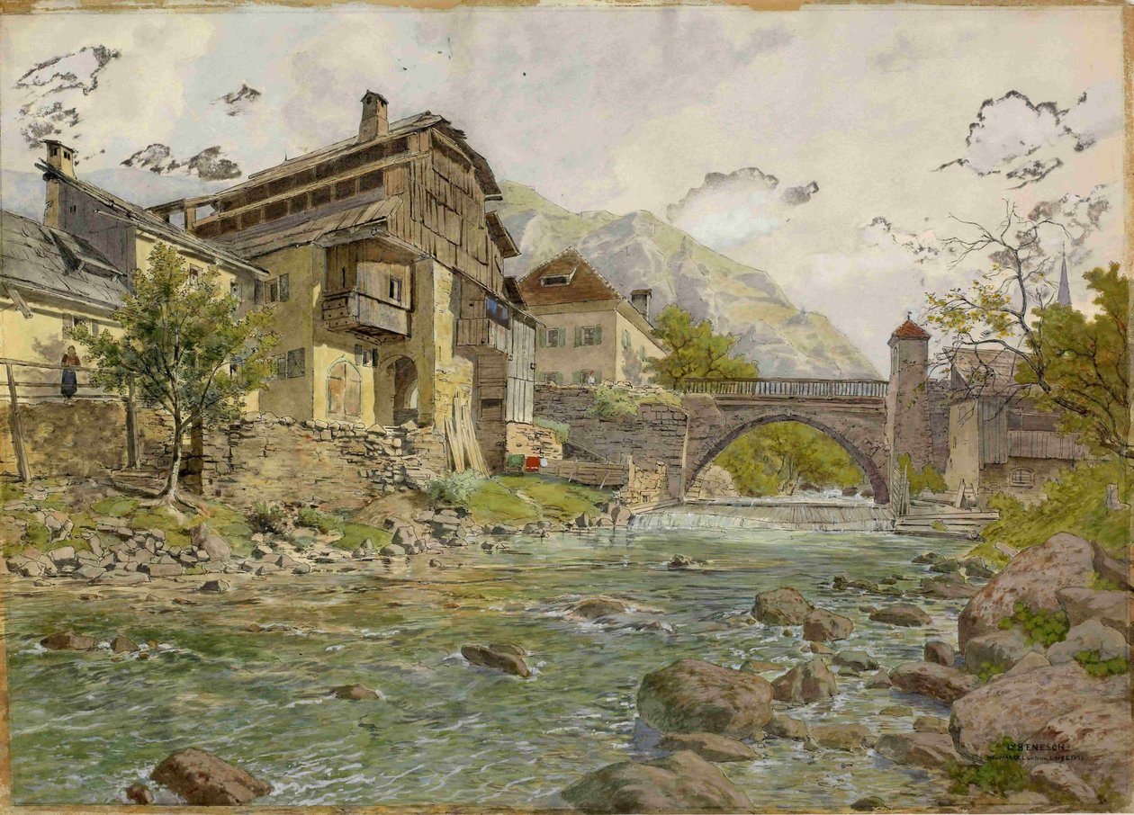 Vista de Tržič e Tržiška Bistrica de Ladislav Benesch