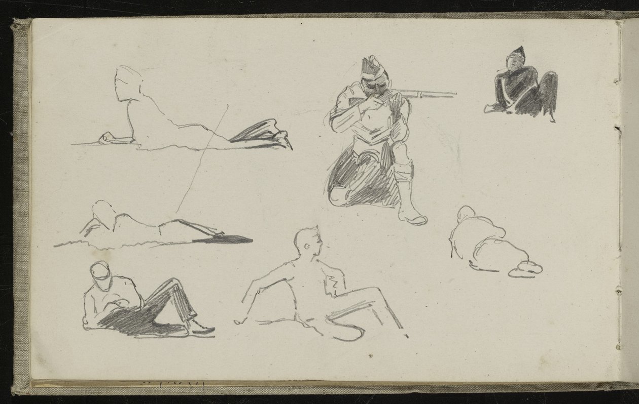 Possíveis estudos para &39;Dawn of Waterloo&39;, 1893 de Lady Butler