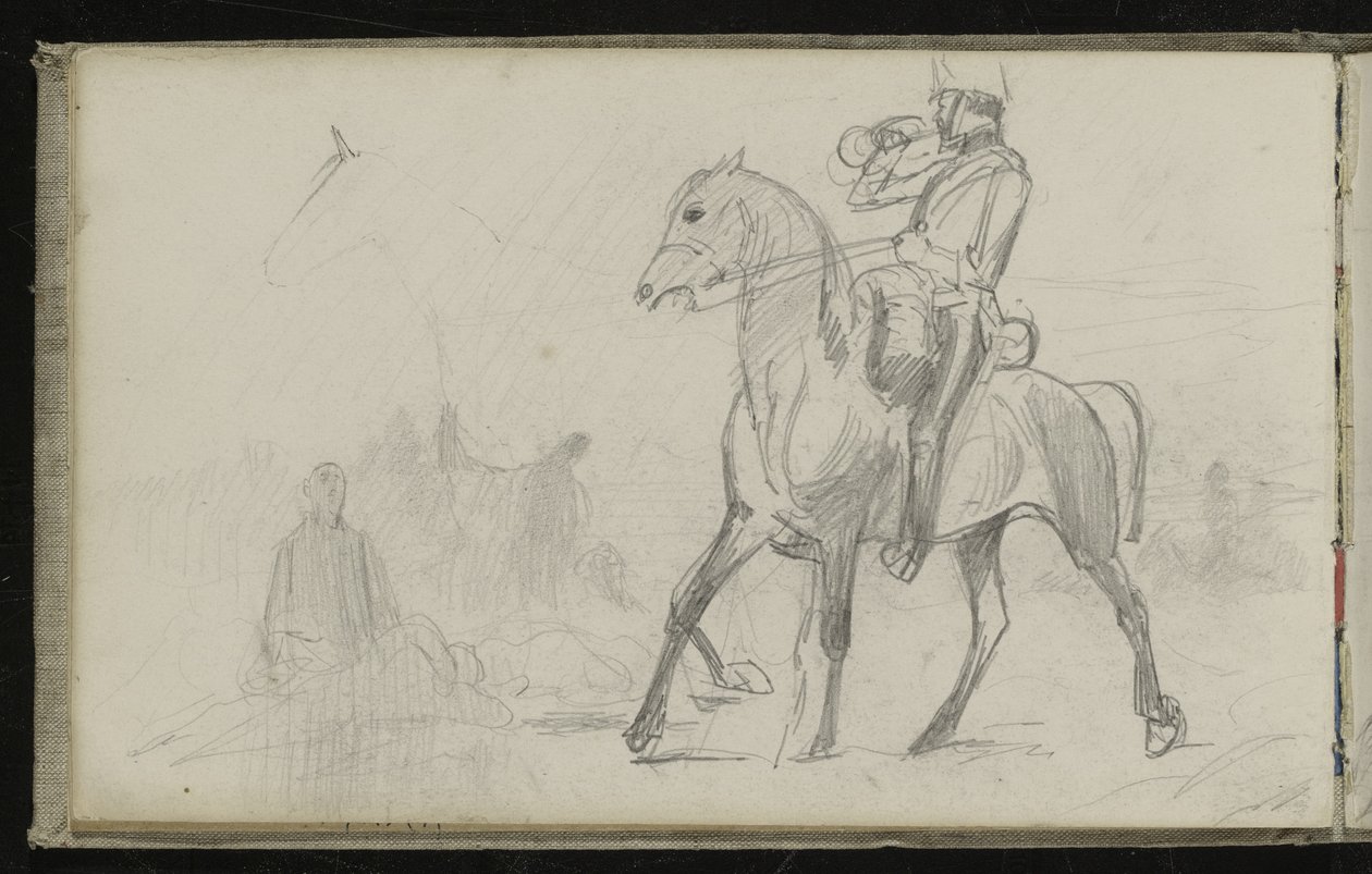 Estudo para &39;Dawn of Waterloo&39;, 1893 de Lady Butler
