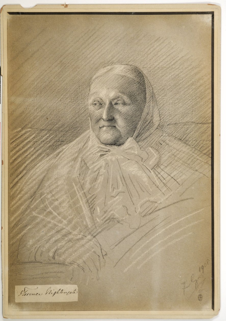 Florence Nightingale na cama, 1908 de Lady Gleichen