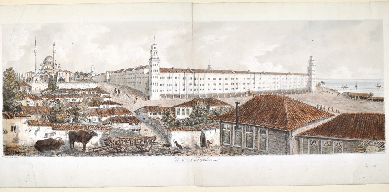 Vista do Hospital Barrack em Scutari, 1857 de Lady Alicia Blackwood