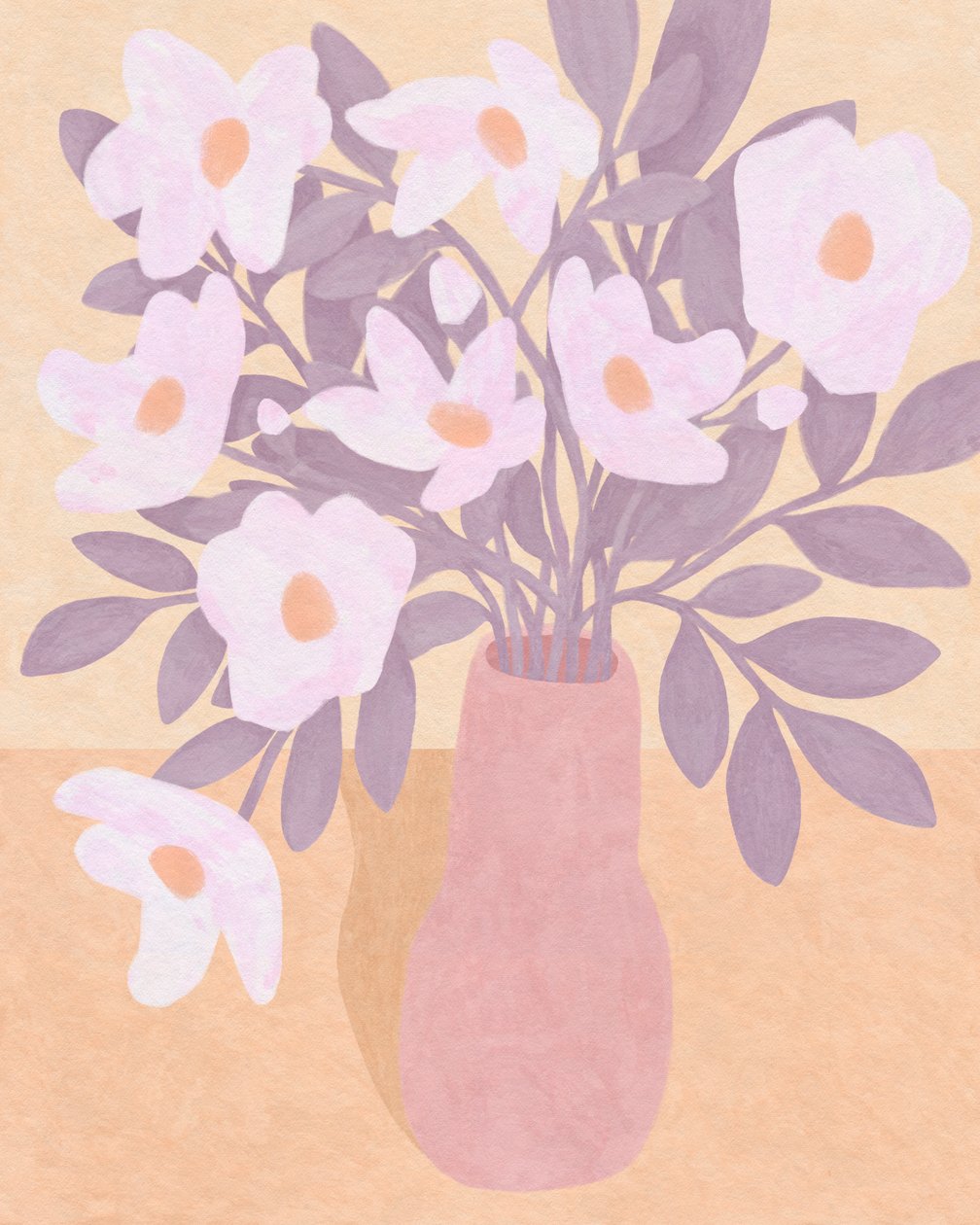 Flores em vaso cor-de-rosa, 2023 (digital) de Lady Ann de Borja