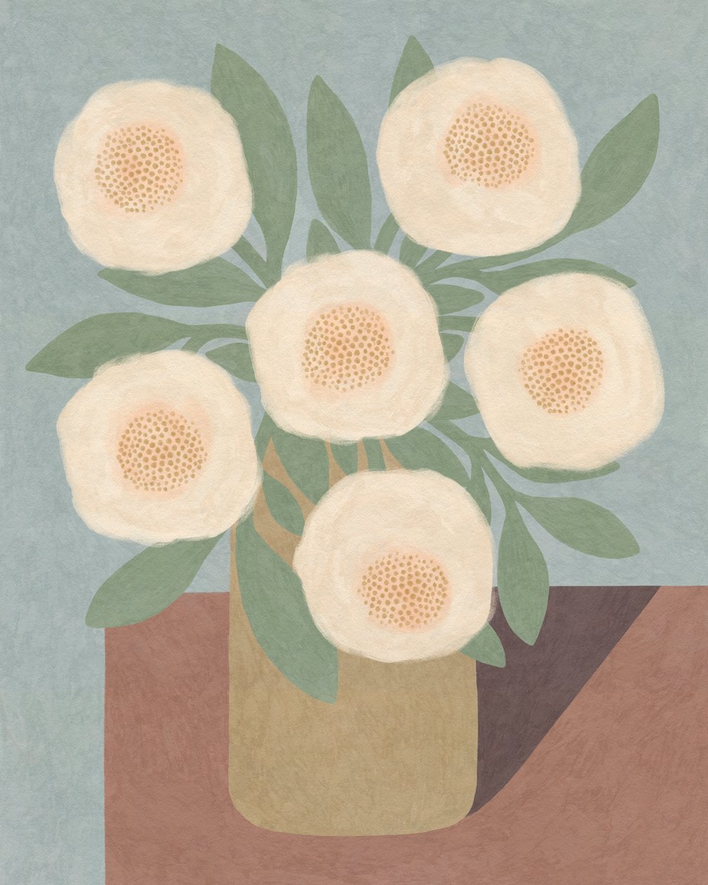 Flores brancas em vaso amarelo, 2023 (digital) de Lady Ann de Borja