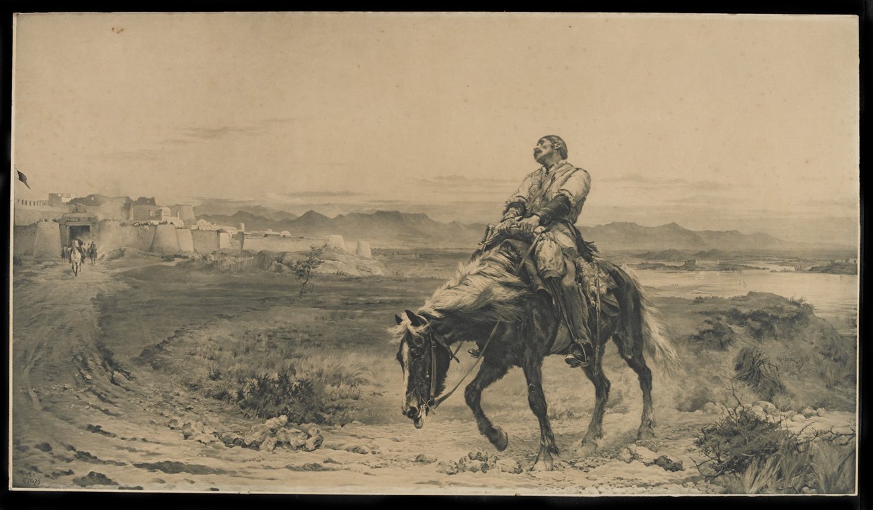 Os restos de um exército (impressão fotomecânica) de Lady Butler