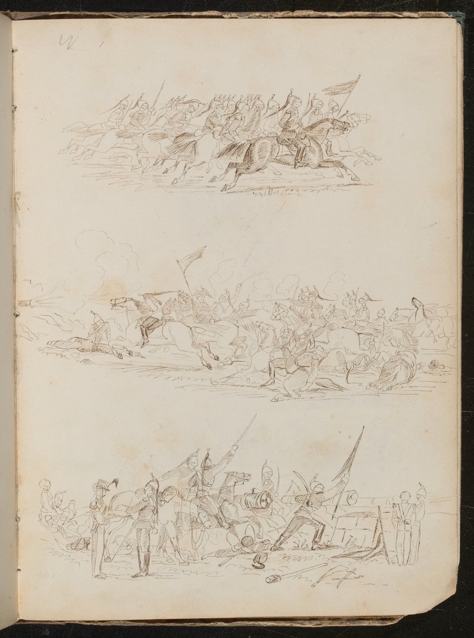 Três estudos de batalhas de cavalaria de Lady Butler