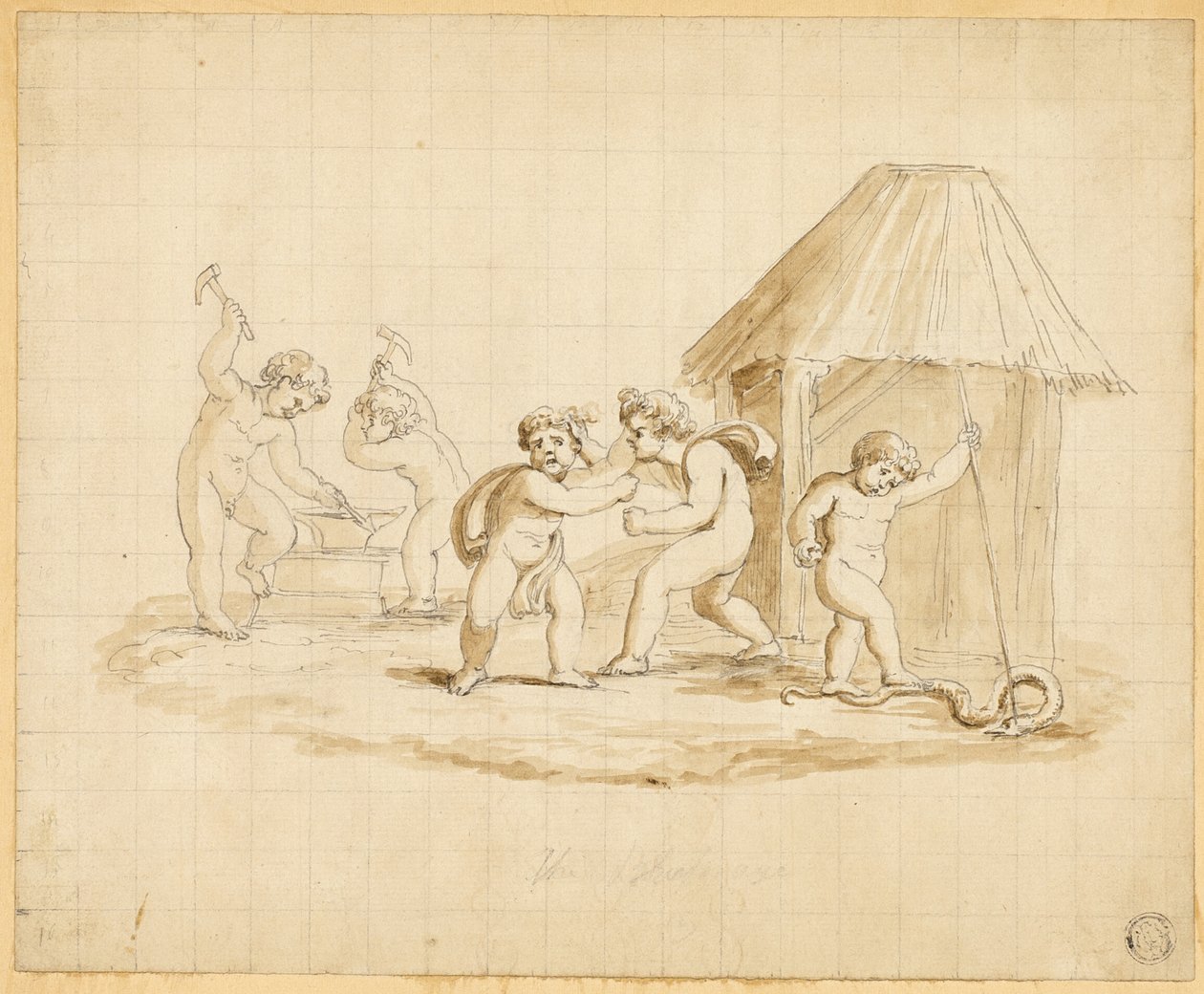 Putti encenando cenas mitológicas de Lady Diana Beauclerk