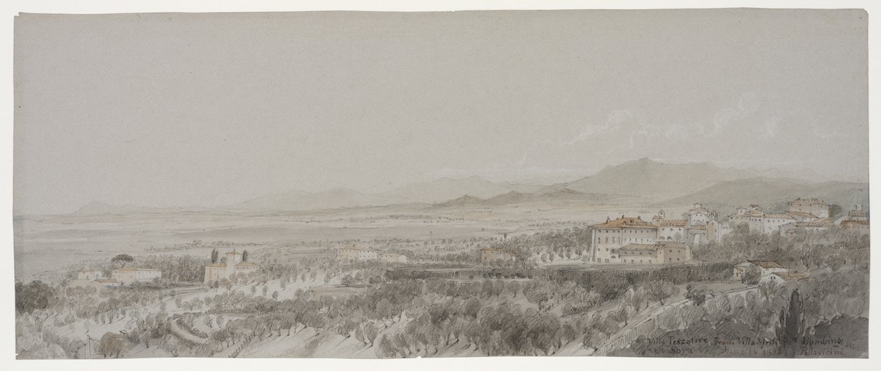 Vista da Villa Pescatore a partir da Villa Muti, Piombino de Lady Elizabeth Susan Percy