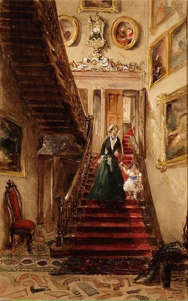 A Escadaria, Grimstone (aguarela) de Lady Honoria Cadogan