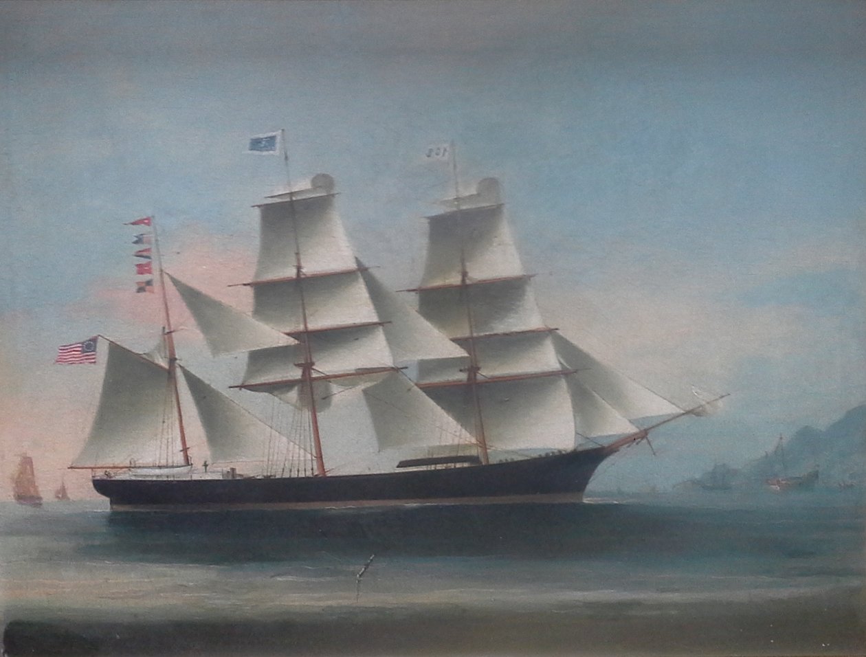 Chegada do Barco Dioscuren a Hong Kong, 1885, por Lai Sung de Lai Sung