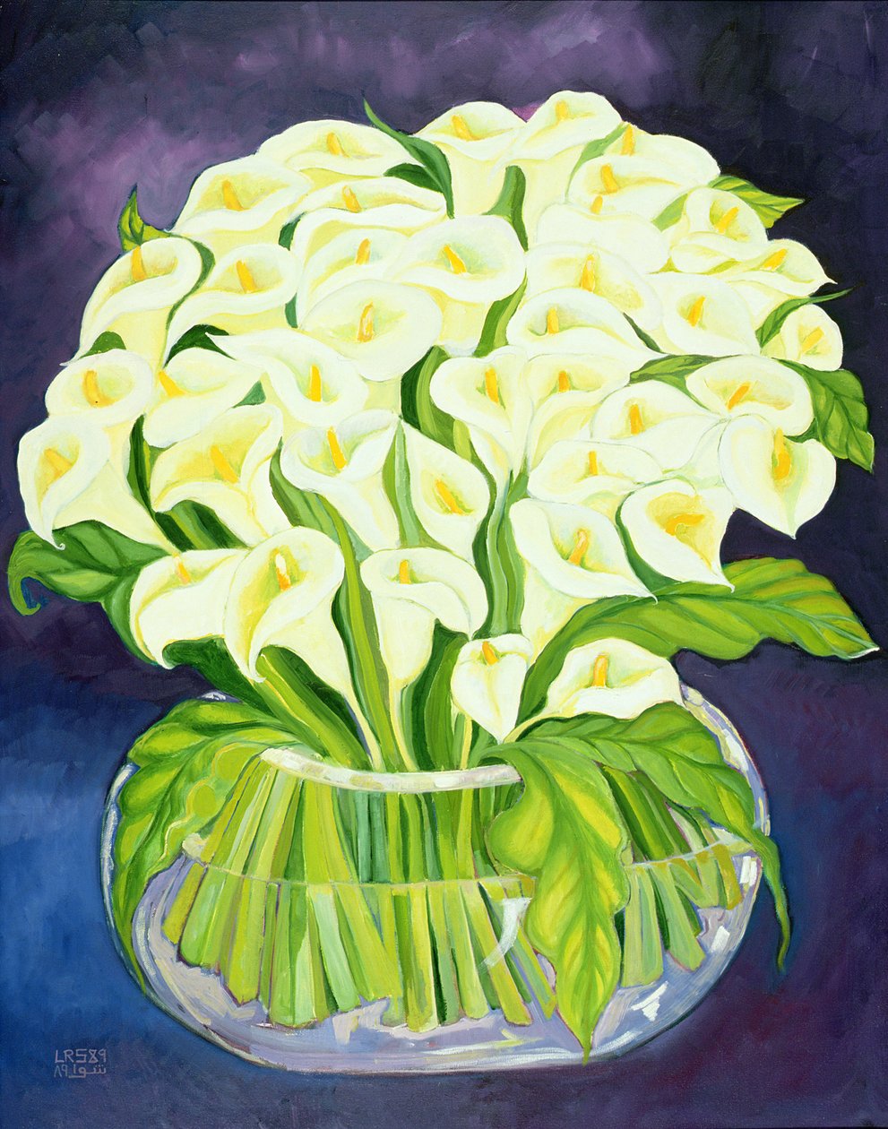 Lírios de Calla, 1989 (acrílico sobre tela) de Laila Shawa