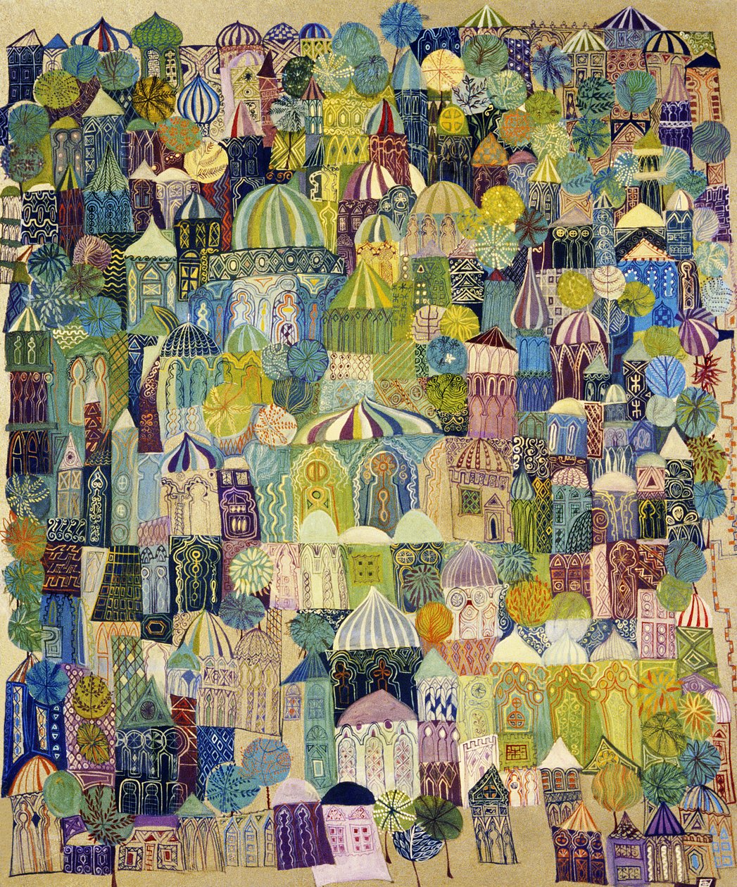Jerusalém, 1970 (imprimindo óleos a bordo) de Laila Shawa