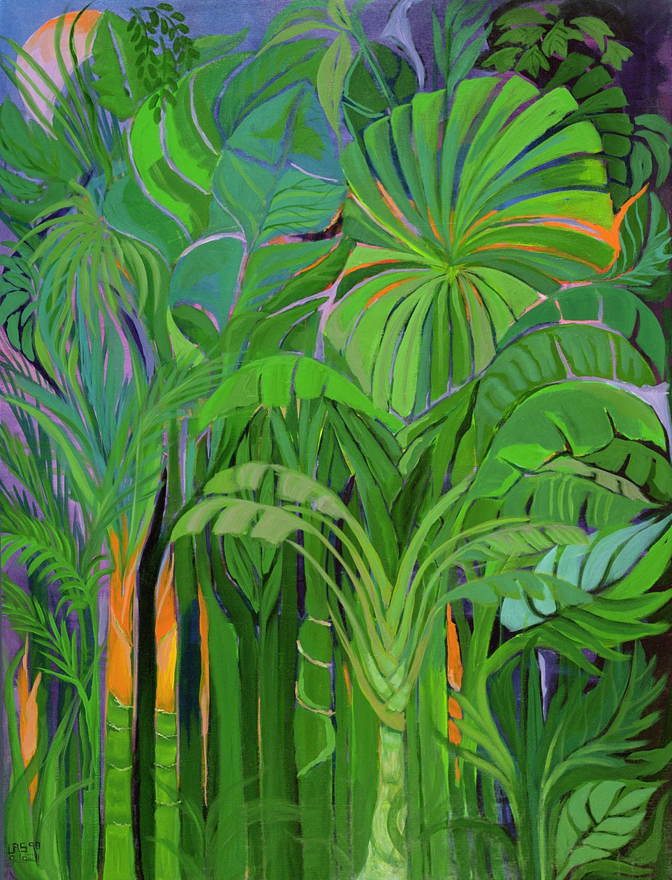 Rain Forest, Malaysia, 1990 (acrílico sobre tela) de Laila Shawa