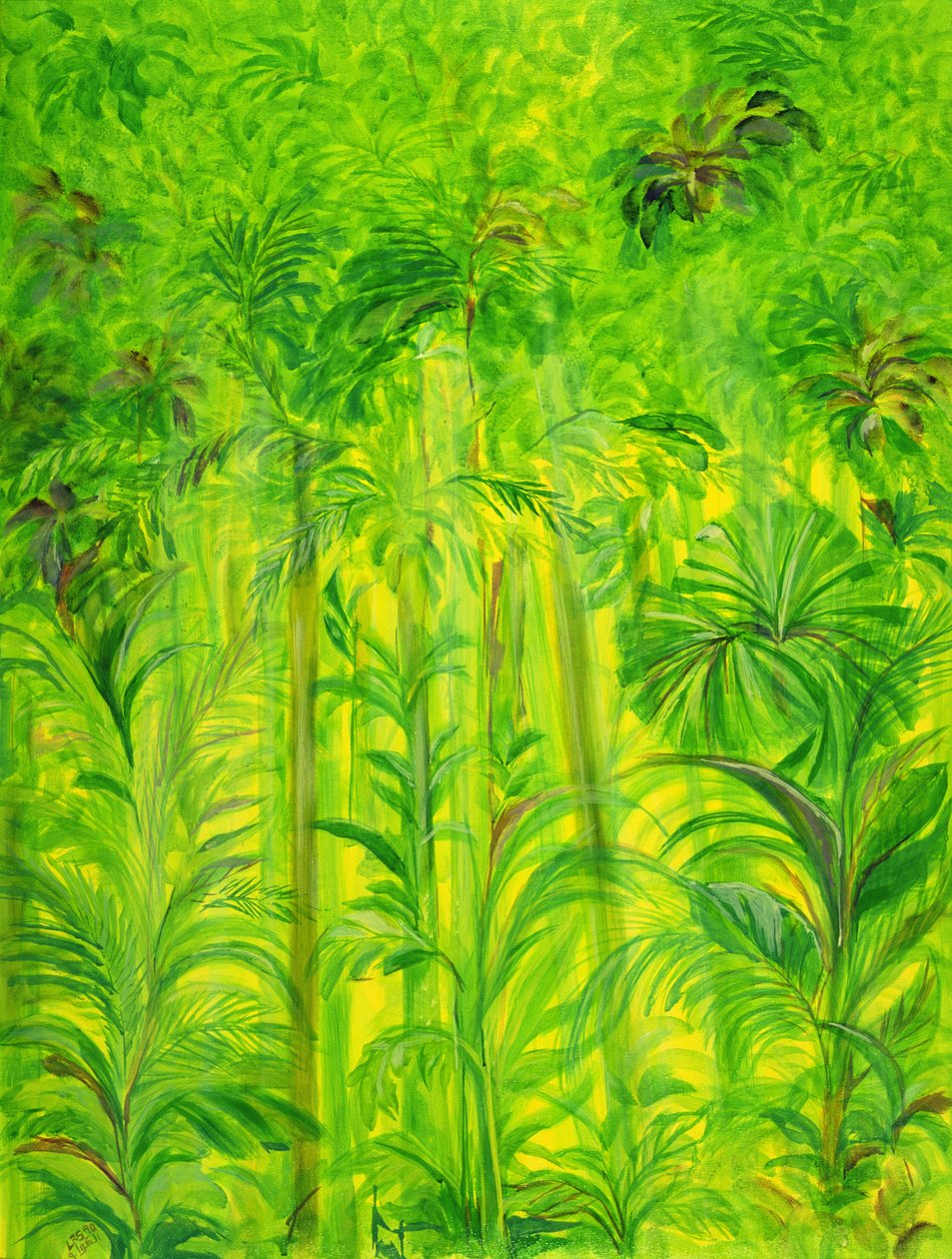 Rain Forest, Malaysia, 1990 (acrílico sobre tela) de Laila Shawa