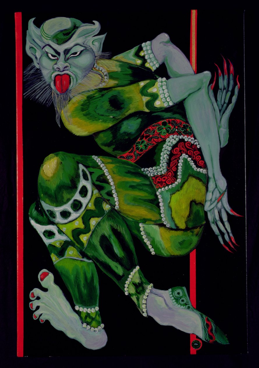 O Diabo, depois de Bakst (Parte I), 1992 (acrílico sobre tela) (ver também 279212) de Laila Shawa