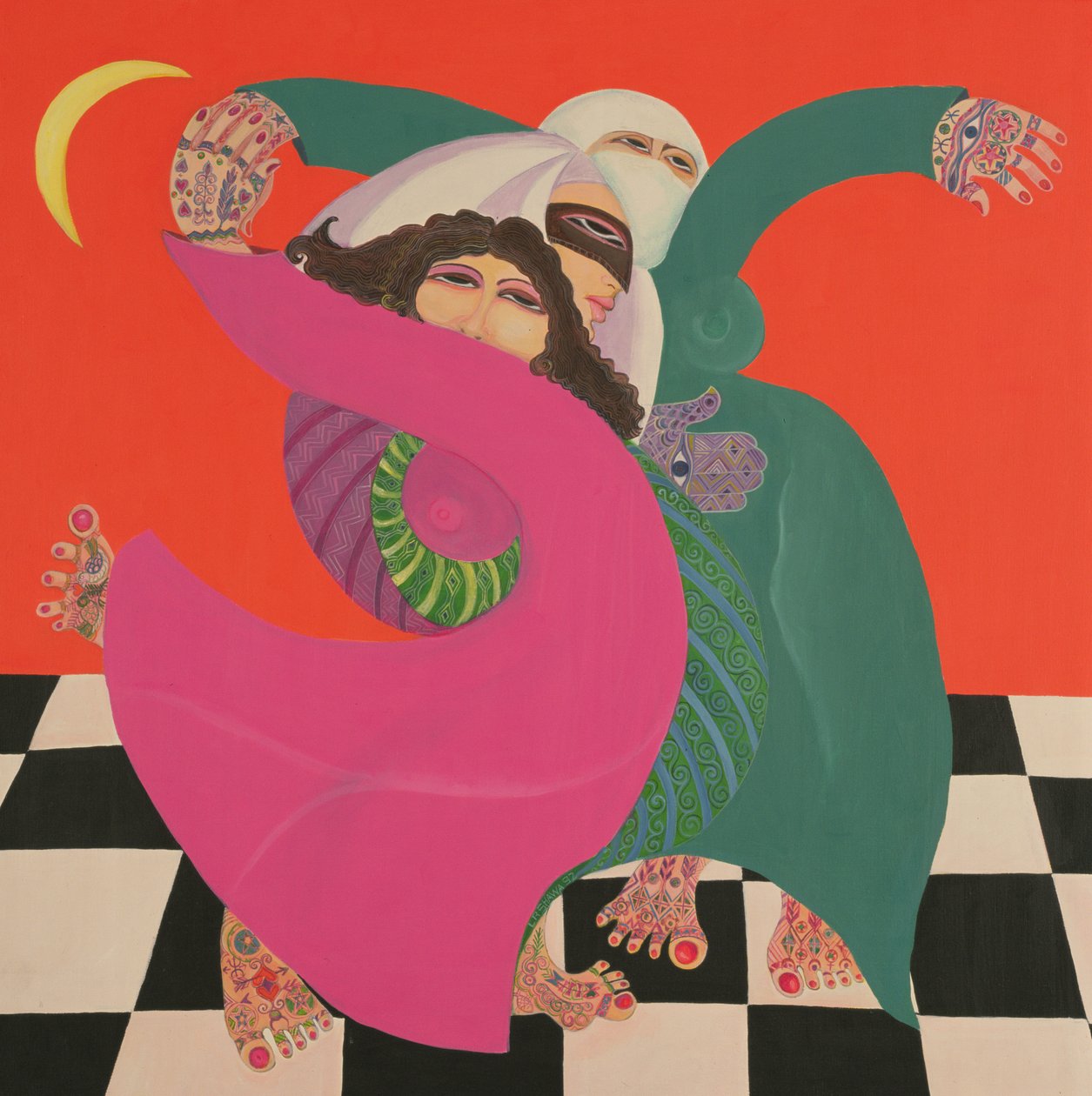 O Zar I, 1992 (acrílico sobre tela) de Laila Shawa