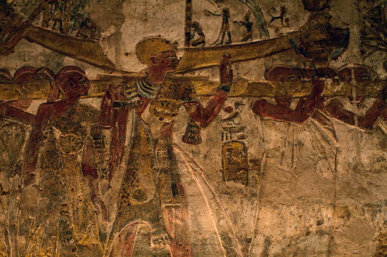 Bas-relevo do templo de Derr, Baixa Núbia, Egito, civilização egípcia, Novo Reino, Dinastia XIX de Amadeo (after) Modigliani