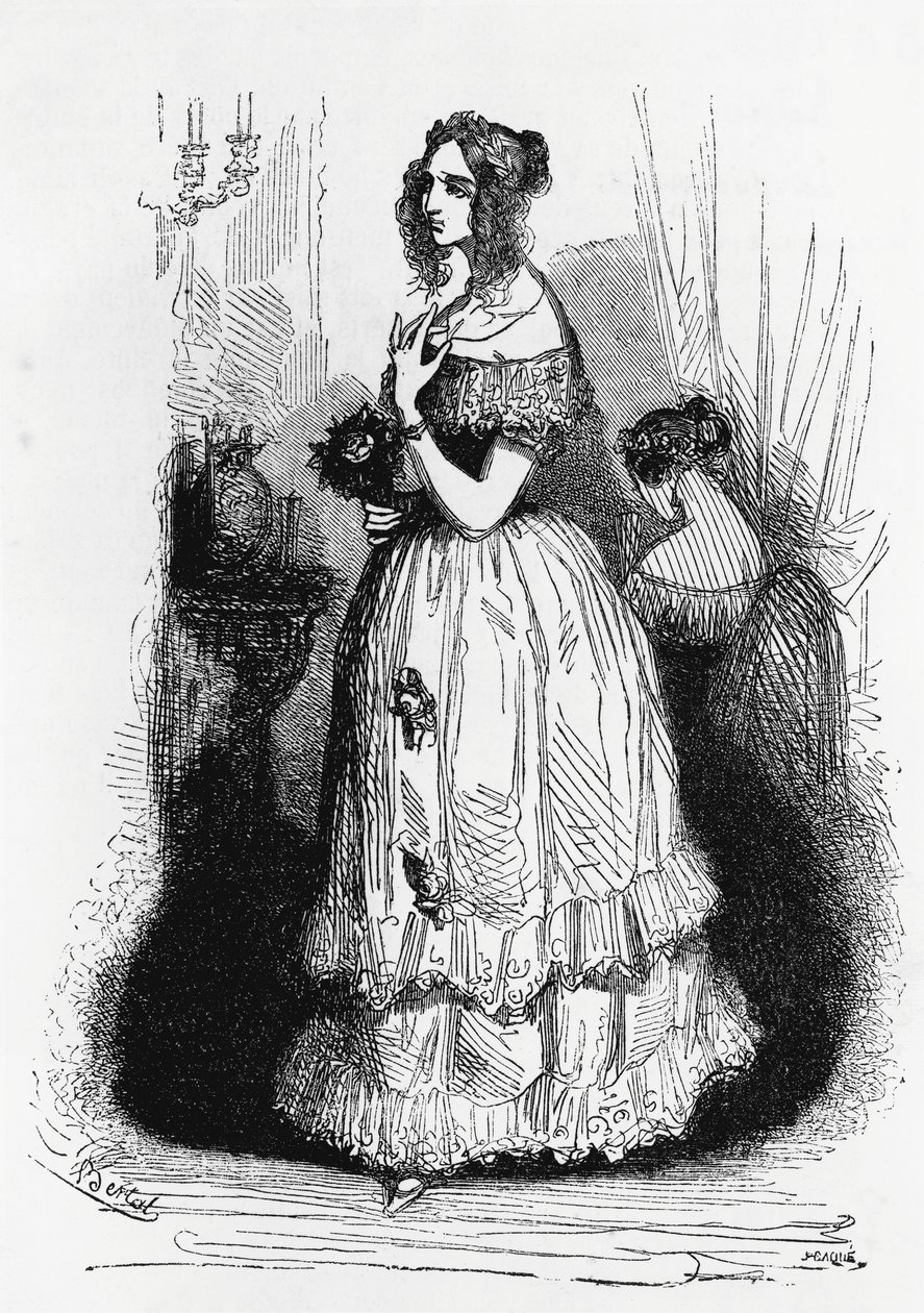 Ilustração para Duquesa de Langeais, romance de Honore de Balzac (1799-1850) da coleção multi-volumes intitulada Human Comedy, gravura de Laisne de Laisne Laisne